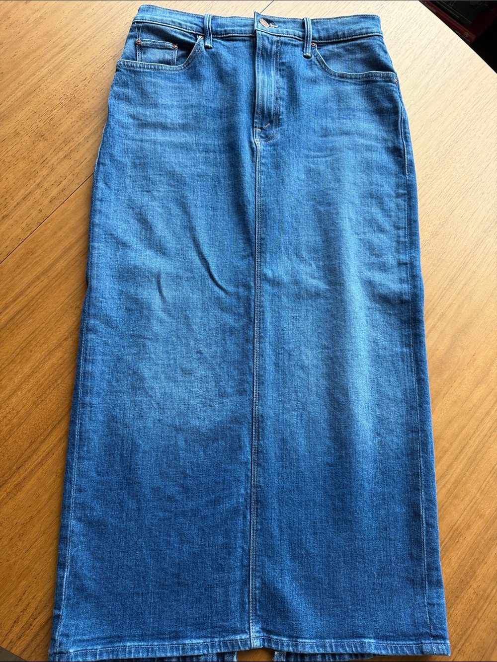 NWOT Mother High-Waist Denim “Pencil-pusher” Skirt - Blue